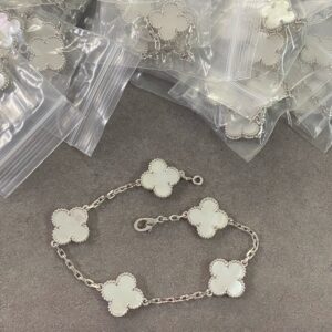 p145 vca fourleaf clover white shell fiveflower bracelet