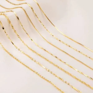 Naked chain colored silver necklace 925 sterling silver chain clavicle fine plated 18K gold color gold plated womens clavicle chain does not fade