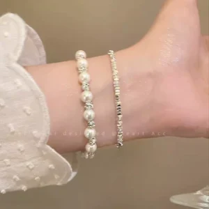 Gypsophila pearls broken silver beaded bracelet for women cold style light luxury highend small fresh student girlfriends hand jewelry