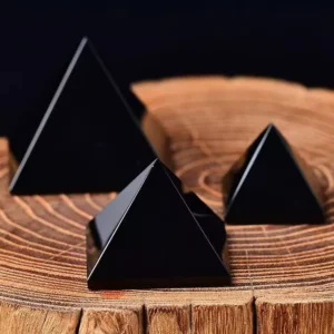 Natural obsidian pyramid ornaments raw stone polished living room entrance desk office desktop decoration furnishings