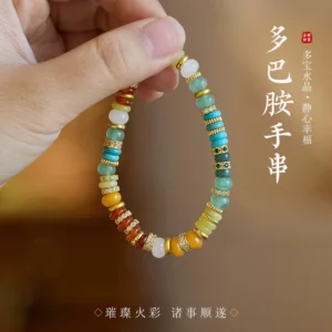 Natural dopamine natural stone bracelet for women rainbow gold diamond multitreasure pills gemstones highend girlfriend bracelet wholesale