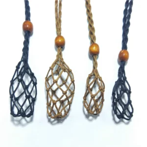 Crossborder hotselling mesh bag handwoven necklace crystal raw stone mesh bag woven telescopic empty mesh mesh support bracelet