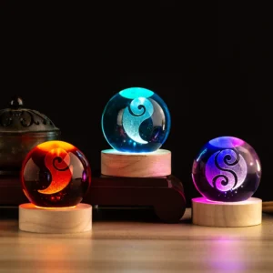 Hotselling Nezha 2 peripherals Magic Pill Lingzhu Crystal Glass Ball Figure Model Ornament Night Light Pluggable