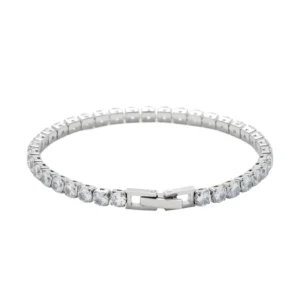 European and American hiphop titanium steel singlerow diamond bracelet full of diamond zircon tennis bracelet for men and women trendy street jewelry