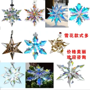 Manufacturer wholesale 2025 crystal snowflake car hanging Frozen pendant car pendant car interior decoration decoration