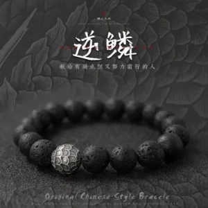 Bracelet mens trendy Buddha beads bracelet transfer beads beads boys hand jewelry obsidian volcanic stone simple reverse scale