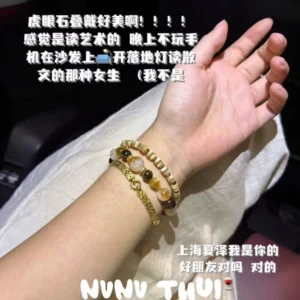 Blogger Recommendation 2 Fendai Zhuhua Garnet Multitreasure Vajra Bracelet New Chinese Style Tiger Eye Crystal Bracelet