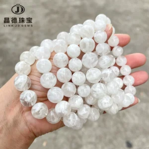 Jingde Jewelry Natural White Snowflake Ghost Bracelet Womens Floating Flower Crystal Beaded Bracelet Jewelry Gift Wholesale