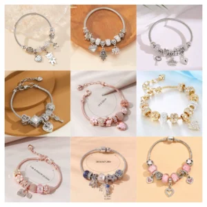 Panjia Bracelet European and American crossborder DIY beaded bracelet multielement stainless steel copper alloy rhinestone fashion jewelry