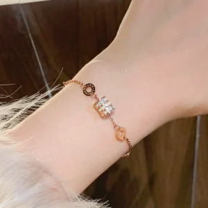 Retro Roman small waist titanium steel bracelet girls highend zircon bestie bracelet wholesale bracelets hand rope jewelry