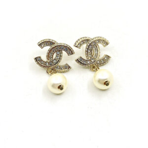 p55 double row diamond and pearl earrings highend quality same material