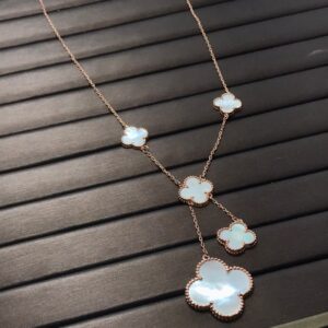 Van Cleef  Arpels Necklace MultiFlower 6 Large Flower Necklace Tassel Fourleaf Clover Necklace