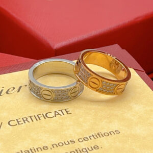 P60KJ010 silverKJ009 rose goldSizes No 6 No 7 No 8Cartie latest modeltwocolor diamondencrusted babys breath ring wide version consistent ZP brass material very photogenic The design is very special and worth buyingHighend handmade workshop series