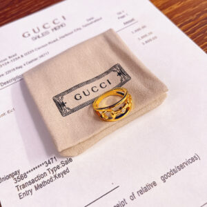 P55GUCCI gold Gucci horsebit diamond ring size 611